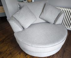 Harvey norman fantasia grey silver swivel seat