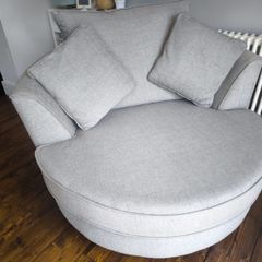 Harvey norman fantasia grey silver swivel seat