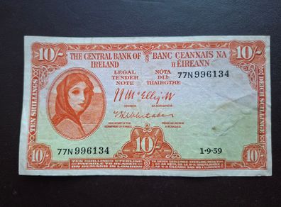 Central Bank of Ireland. Lady Lavery 10 shillings (1959)#1