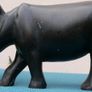 Vintage Hand Carved Wood Rhino 13" Sculpture Folk Art Figurine Image 2