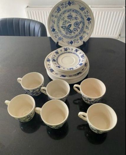 Fabulous Blue onion Ironstone  19 piece tea set