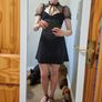 Mesh Puff Sleeve Short miniblack Dress M (S) NEW Image 7