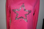 Pink star sequin long sleeve top size UK14/16 EU42/44 Perfect condition Postage included