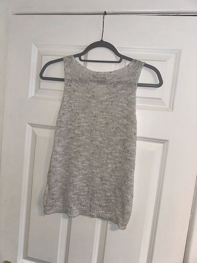 GUESS Designer Women's Knit Sleeveless Top in Sparkly Grey - Size UK 8