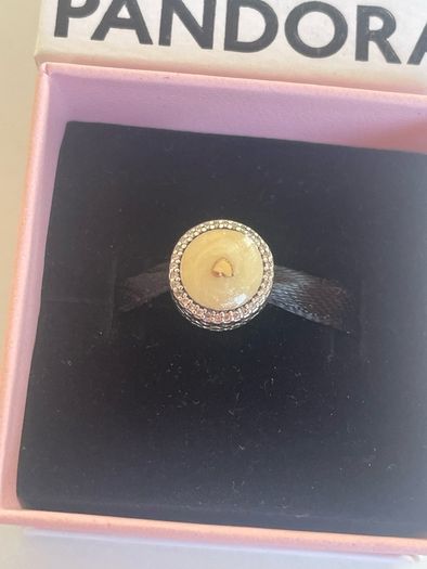 Pandora Two Tone Precious Heart Charm with 14k Gold Hearts