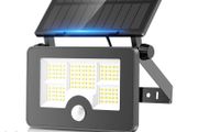 Solar Security Lights Outdoor Motion Sensor, 122LED 4 Modes USB Rechargeable Solar Powered Wall/Pole Light for Garden Outside, 2200mAh IP65 Waterproof Solar PIR Fence Lighting for Street Flood