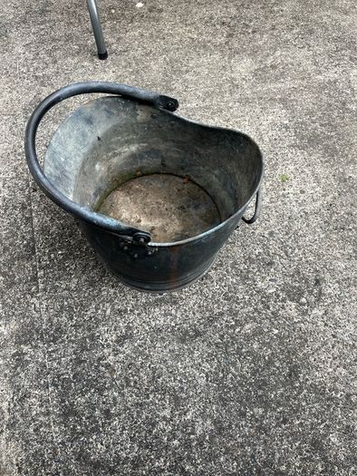 Vintage metal coal shuttle