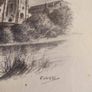 Framed OLD PRINT SIGNED BY UK Artist Judges Pencil Sketches  Of Worcester Cathedral Image 9