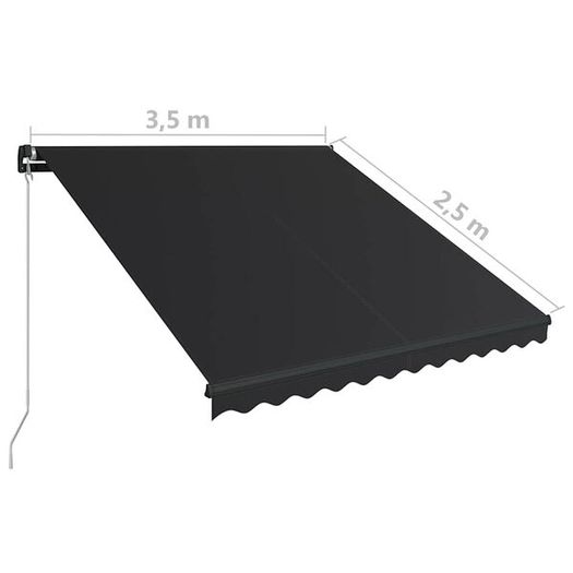Manual Retractable Awning with LED 350x250 cm Orange and Brown