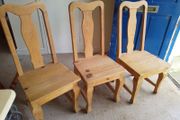 Solid Wooden Rustic Kitchen Chairs Set of 6
