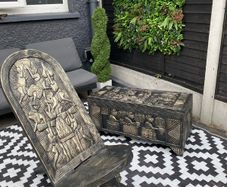 African chest & Birthing chair