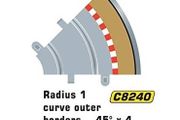 Scalextric C8240: 4x New Radius 1 Outer Borders Barriers  ( r1 track)