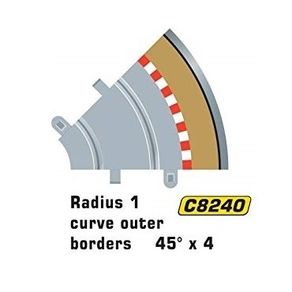 Scalextric C8240: 4x New Radius 1 Outer Borders Barriers  ( r1 track)