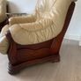 cream leather arm chair Image 5