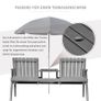 Outdoor Furniture Patio Wooden Tete a Tete Garden Bench Chair with Table Conversation Set Image 6
