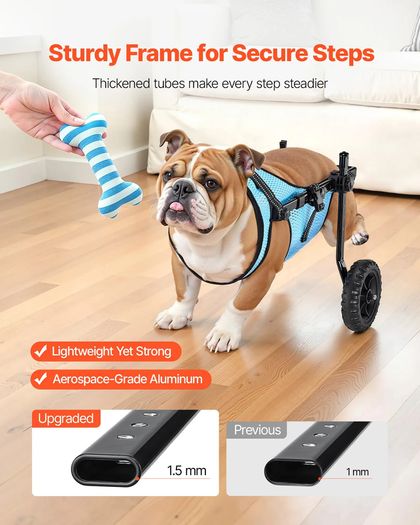 Wheelchair for Back Legs, Adjustable 2 Wheels Pet Wheelchair