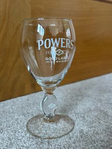 Powers Gold Label Irish Whiskey Irish Coffee stemmed glass