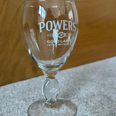 Powers Gold Label Irish Whiskey Irish Coffee stemmed glass