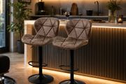 Set of 2  faux leather stools