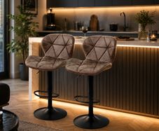 Set of 2  faux leather stools
