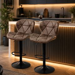 Set of 2  faux leather stools