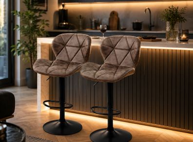 Set of 2  faux leather stools
