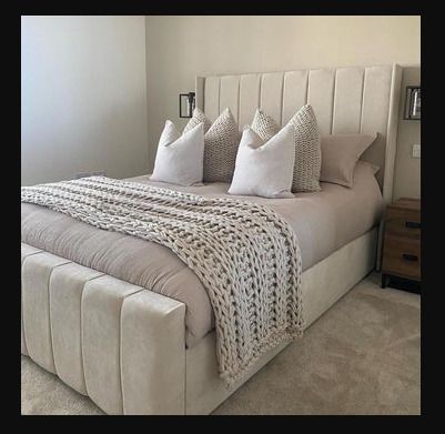 New Ottoman Storage Panel Plush Velvet Upholstered Bed Frame Double & King Size