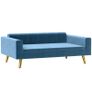 Dog Sofa Dog Bed Scandinavian Design Plush Cushion Gold Metal Legs 94 x 59.5 x 31.5 cm Silky Velvet Blue Image 5