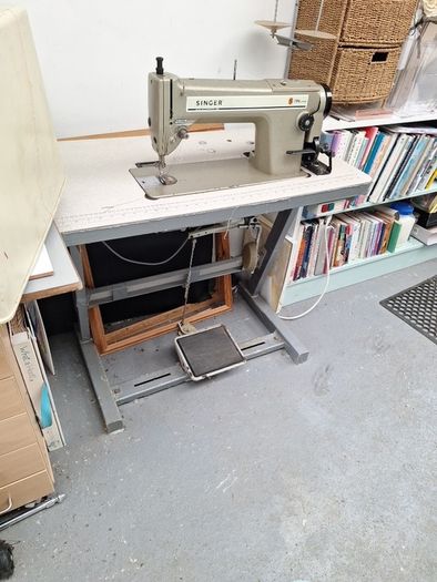 industrial sewing machine and table