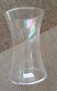 Clear glass flared vase