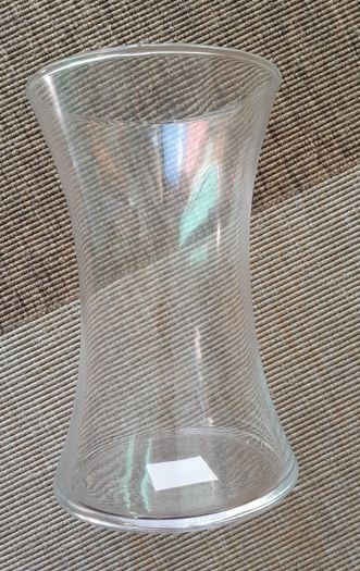 Clear glass flared vase