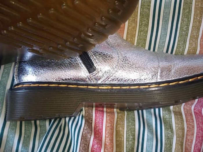 Dr Martens Silver 2976 Junior Leather Chelsea Boots , Size Eu 33, Uk 1