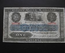 1929 Ulster Bank 1 Pound, hand-signed 'Harrison'