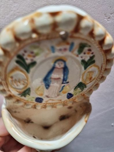 Vintage handpainted holy water font