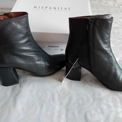 Hispanitas -  Black Leather Ankle Boots - Size 38 UK 5 - BNWT RRP 170