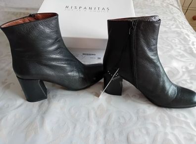 Hispanitas -  Black Leather Ankle Boots - Size 38 UK 5 - BNWT RRP 170