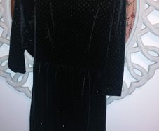 Black velvet mini skater dress
