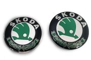 2pcs Sticker 80mm 90mm 3D Car Emblem Badge Hood Front Rear Trunk Logo For Skoda Fabia 1 2 Octavia a7 RS Superb Rapid Yeti Karoq