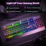 RGB Gaming Keyboard UK Layout, USB Wired Computer Keyboard with 15-Zone RGB Illumination, All-Metal Panel, 25 Anti-ghosting Keys, 105 Keys, IP32 Water & Dust Resistant, 90% Quiet Keyboards Image 2