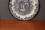 Fabulous Antique Dark Blue Flow 8 Inch Plate by Gater Hall &amp; Co. Burslem, Staffordshire, in the Fortaleza pattern, Circa 1907-1920