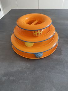 Multipurpose play ball tower for cats