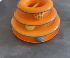 Multipurpose play ball tower for cats