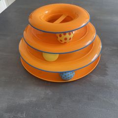 Multipurpose play ball tower for cats