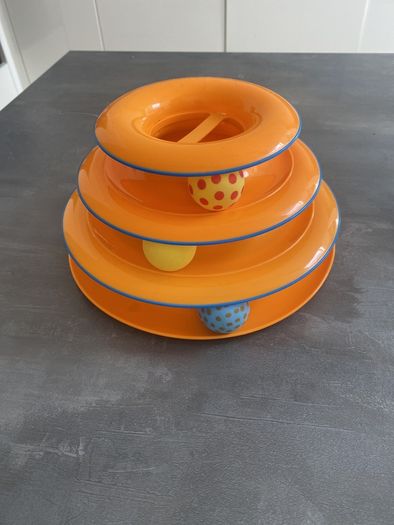 Multipurpose play ball tower for cats