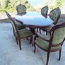 Beautiful Italian design inlaid table with 6 chairs Including 2 carvers Image 3