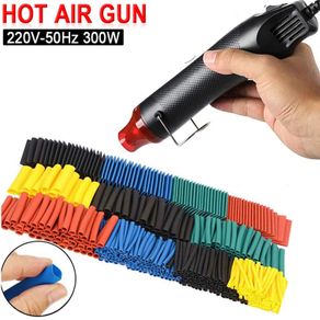 328pcs Heat Shrink Tube 2:1 Shrinkable Wire Shrinking Wrap Tubing Wire Connect Cover Protection with 300W Hot Air Gun