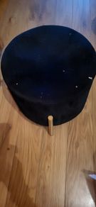 Black velvet dressing table stool