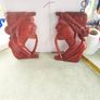 Vintage Wooden Carved Native American Man and Woman Heads w Pipes Wall Art Image 7