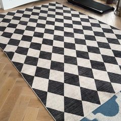 PureCozy Checkered Rug 200 x 300cm Machine Washable