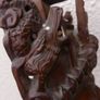Vintage 19C Asian Chinese Emperor & Dragons Hand Carved Wood Mask Rose wood 9" Image 5